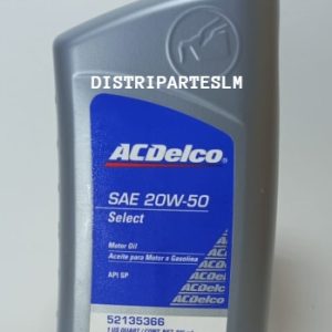 ACEITE ACDELCO 20W50 CUARTO SEMISINTÉTICO