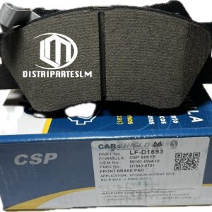 (LF-D1593) PASTILLA KASHIMA HYUNDAI ACCENT. KIA PICANTO R - ELANTRA 2012-2014. KIA RIO R (8806 MD1593 PLUS) SOLBRIC 11.28
